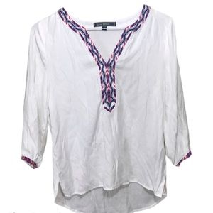 Love Stitch white v-neck blouse